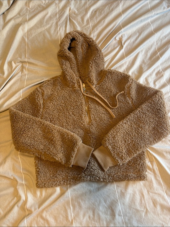 Cotton On Tops - Cotton On Teddy Sherpa Hoodie in Brown